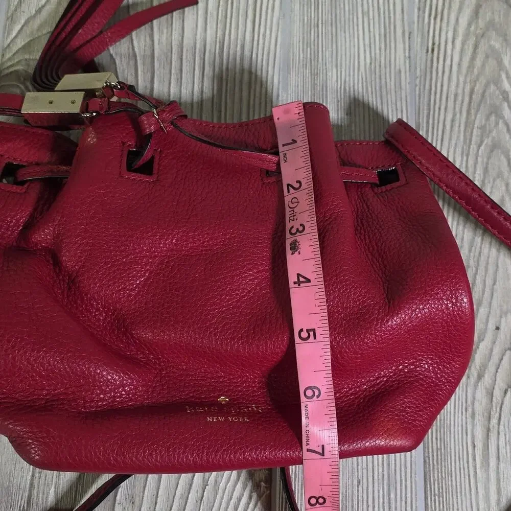 Kate Spade New York Red Leather Bucket Crossbody Bag